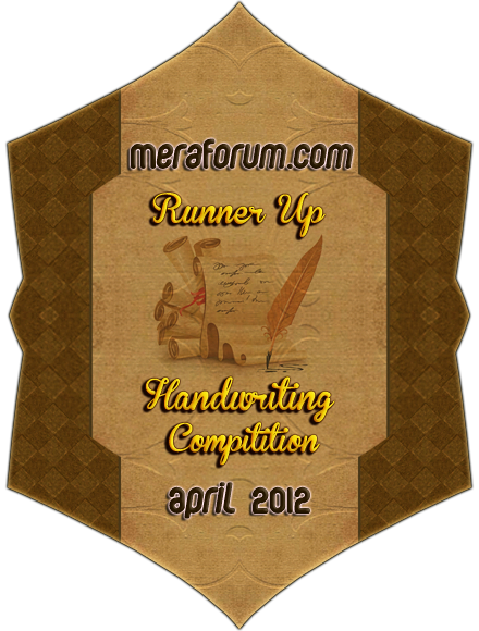 handwriting runner up